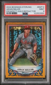 2024 Bowman Sterling Aidan Miller Gold Refractor /50 #BSP12 PSA 9 Mint - Bild 1 von 2