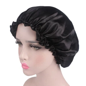 Women Sleeping Cap Soft Pure Satin Silk Night Sleep Hat Hair Care Scarves Bonnet - Picture 1 of 23