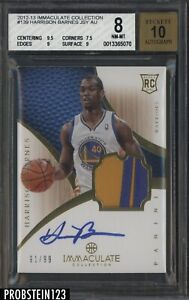2012-13 Immaculate Harrison Barnes RPA RC Rookie Patch 91/99 BGS 8 w/ 10 AUTO