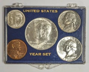 1964 Silver Uncirculated 5 Coin Mint Set - Picture 1 of 3