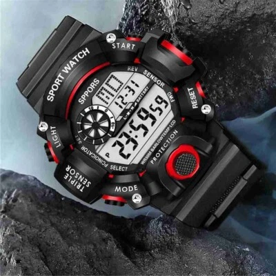 Reloj Hombre Niños Militar Ejército Deportes Digital LED Antigolpes Impermeable Foto 1 de 4