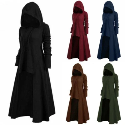 Cloak Witch Women Casual Hoodies Long Sleeve Hooded Jumper Winter Pullover Dress - Image 1 of 4