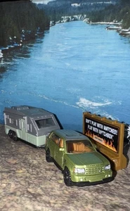 Lot Of 2 Matchbox Camping Travel Trailer & Range Rover Sport Best Of Series 1:64 - Picture 1 of 14