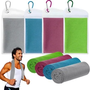 Cooling Towel, Gym Towel, 4 Pack Cooling Towels for Neck, Soft Breathable Travel - Picture 1 of 5