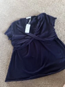 Zoxxxy Women’s Nursing Shirt NWT Blue Pull Up Access - Picture 1 of 7