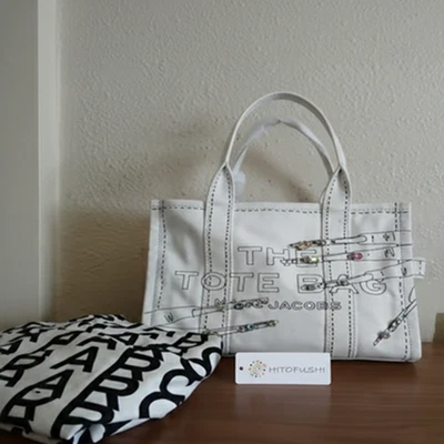 MARC JACOBS The Trompe L'oeil Nails Canvas Tote Bag Medium limited NEW - Image 1 of 4