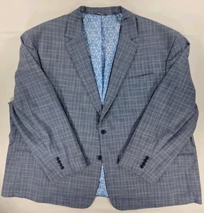 Oak Hill Blazer Mens 5XL 62R 64R Blue Plaid Sport Coat Suit Jacket Big Tall - Picture 1 of 15