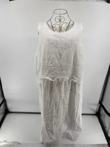 PureJilll Midi Leinen ärmellos weiß Pullover Kleid Damen Gr. XL Petite - Bild 1 von 14