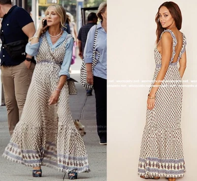Maxi Vestido Forever 21 Pequeño Carrie SJP Y Just Like That Estampado Paisley Botón Foto 1 de 4