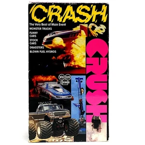 Crash Crunch & Crush • Monster Trucks, Funny & Stock Cars Dragsters 2 VHS Tapes - Picture 1 of 3