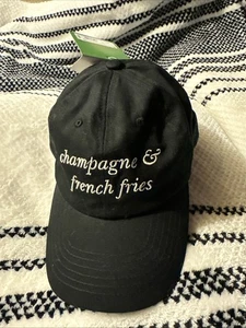 Berretto da baseball Kate Spade nero champagne e patatine fritte nuovo con etichetta - Foto 1 di 4