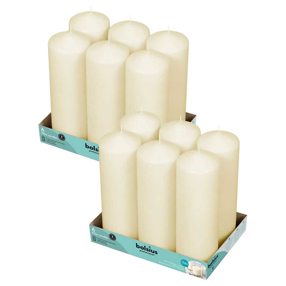 12 velas de pilar de marfil a granel - Juego de velas de 3x9 pulgadas - 116+ horas Burni limpio... Foto 1 de 1