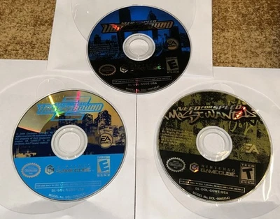 NINTENDO GAMECUBE Lote de 3 NECESIDAD DE VELOCIDAD SOLO DISCOS Underground QUERIDO Foto 1 de 4