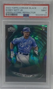 Bobby Witt Jr 2022 Topps Chrome Black #51 Green Atomic Refractor RC #/99 PSA 9 - Picture 1 of 3