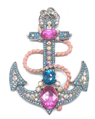 SOLO COLGANTE de diamantes de imitación de ancla declaración Betsey Johnson. 4" Foto 1 de 3
