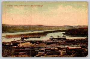 Postcard Panama Canal Balboa Machine Shops Railyard Posted 1917 Dalton Missouri - Picture 1 of 2
