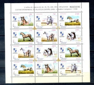 1998- "EXPO. MUNDIAL DE FILATELIA- CABALLOS CARTUJANOS-PLIEGO NUEVO** - Imagen 1 de 1