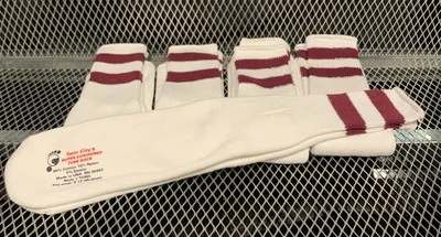 Lote De 5 Pares De Colección Doble Tubo Ciudad Rayas Media Pantorrilla Nuevo Antiguo Stock 8-12 Foto 1 de 4