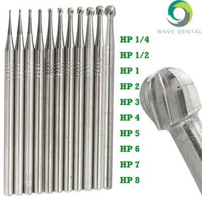 Wave Dental Carbide Straight Handpiece Burs HP 1/4 1/2 1 2 3 4 5 6 7 8 10 Prima - Image 1 of 4