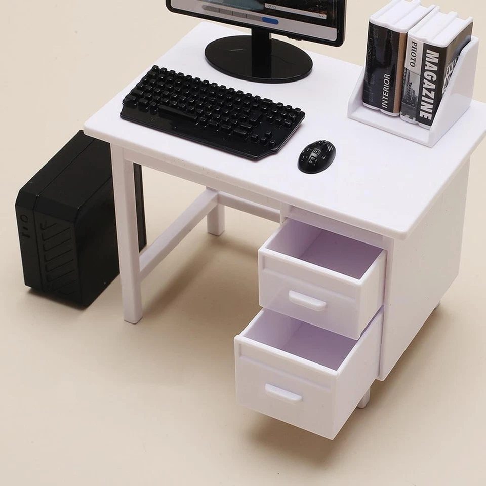 Miniature Computer Set for Kids Office Furniture Set Doll House Decoration - Image 1 of 1