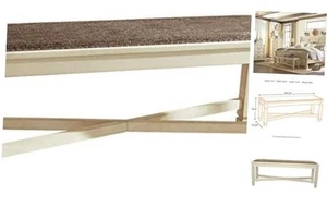 Bolanburg French Country Upholstered Dining Room Bench, Antique White - Picture 1 of 6