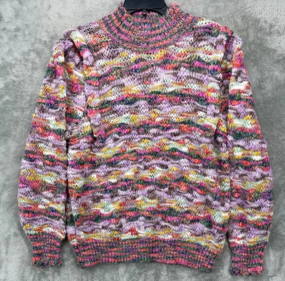 Suéter para mujer Democracy cuello falso borde vieira XL colorido tejido pulóver Foto 1 de 4