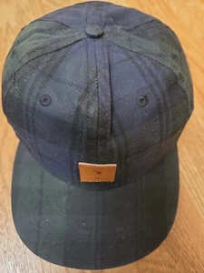 WILLIAM MURRAY MEN'S BLACK WATCH TARTAN PLAID CAP LEATHER PATCH LOGO STRAP BACK - Foto 1 di 7