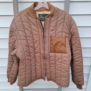 Vintage 60's Refrigiwear Large Quilted Insulated Baselayer Brown Coat Jacket - Picture 1 of 9