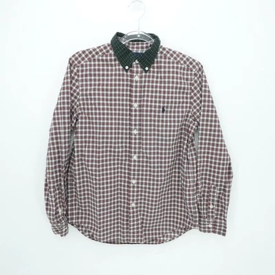 Ralph Lauren 男孩衬衫大号红色格子经典学院风长袖纽扣 — 第 1/4 张图片