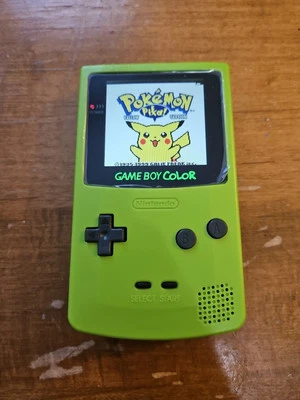 Nintendo Game Boy Color Kiwi Green Handheld System Backlit Ips With Hdmi Out!  - Image 1 of 4