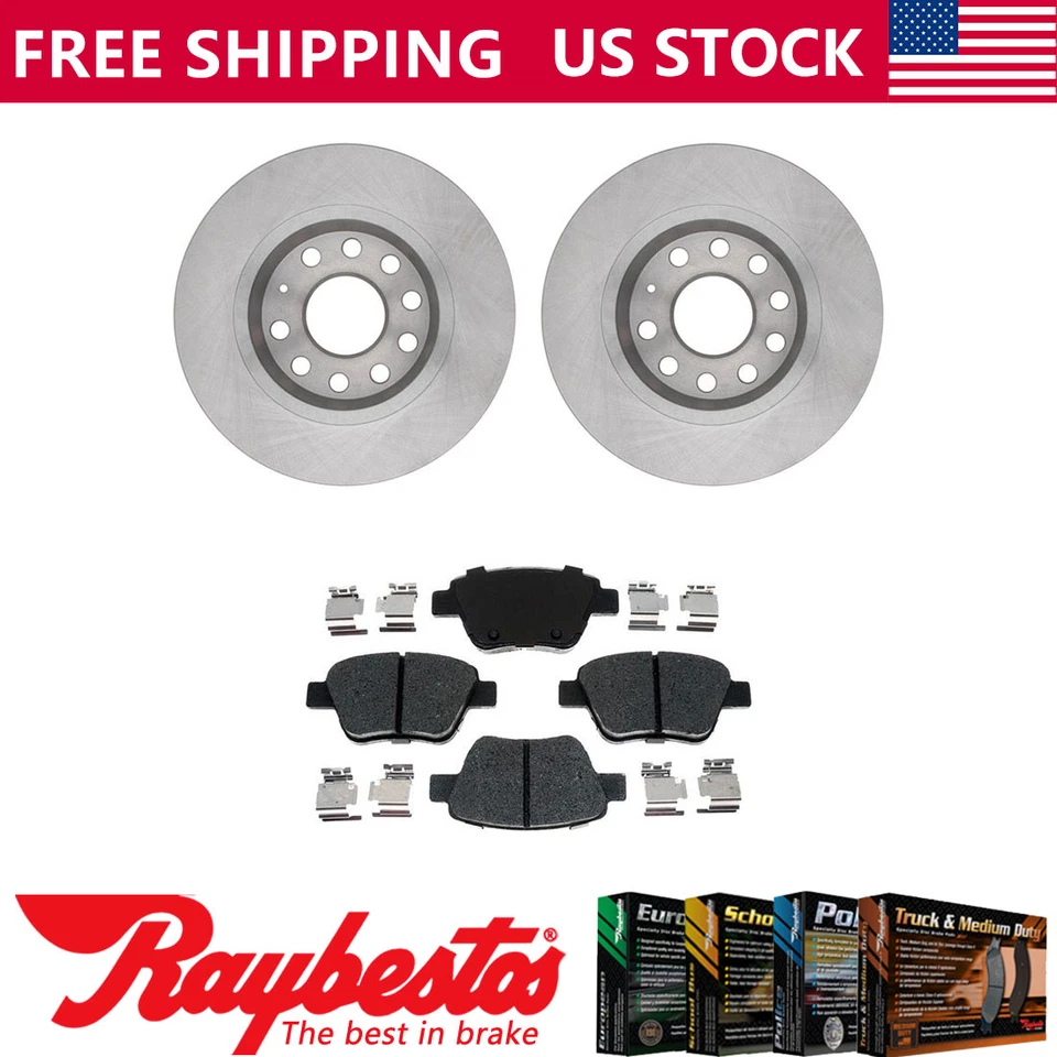 Kit de rotores de freno traseros + pastillas de cerámica y herrajes para Volkswagen Beetle 2012 Foto 1 de 4