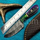 8'' Handmade Damascus Steel Skinner Hunting Knife W/sheath-3241