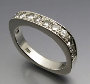 REIF-DESIGN - ELEGANTER DIAMANT HALBMEMORY RING - 750 GOLD - Picture 1 of 7