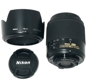 Nikon Telephoto Zoom Lens AF-S DX NIKKOR ED 55-200mm 1:4-5.6G ED Cover HB-34 - Picture 1 of 21