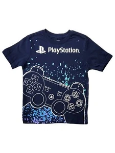 Boys Navy Blue PlayStation Play Station Controller Gamer T-Shirt Tee - Picture 1 of 2