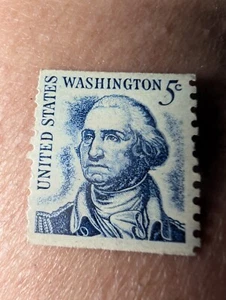 Vintage USA United States Blue George Washington 5 Cent Postal Stamp Not Used! - Picture 1 of 2