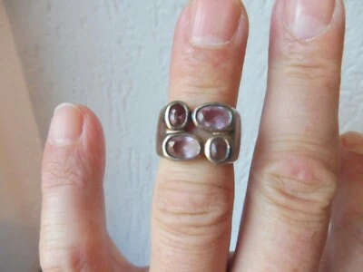 Schöner , alter Ring  , 925 Silber mit geschliffenen Steinen ( Amethyst) ,Esprit - Bild 1 von 4