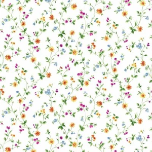 Smita Tapete Fiorellini 52808  Blumen Blümchen blau grün weiß Vinyltapete Vinyl - Bild 1 von 2