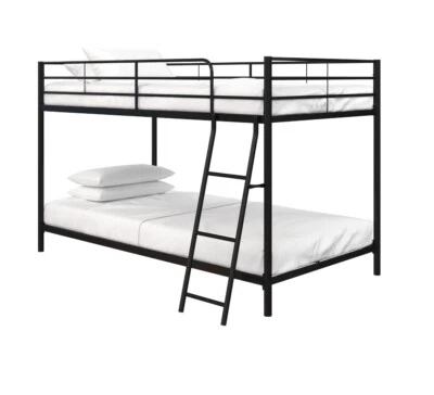 Litera Mainstays Small Space Twin Over Twin Junior, negra Foto 1 de 3