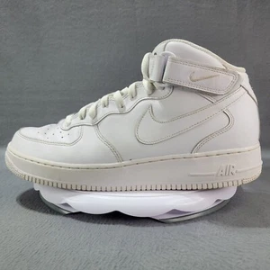 Size 12.5 - Mens Nike Air Force 1 '07 Mid Triple White Sneakers Shoes - Picture 1 of 19