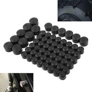 63X Black Engine Topper Bolt Screw Caps Covers For Harley Softail FXST 2000-2006 - Picture 1 of 10