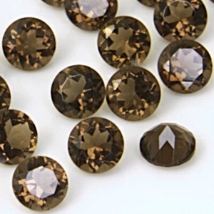 Natural Smoky Quartz Gemstone VS 2mm 3mm 4mm 5mm 6mm Loose Round Brown Best AAA - Picture 1 of 13