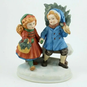 Vintage 1981 AVON Christmas Memories "Sharing The Christmas Spirit" Figurine - Bild 1 von 7