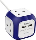 ExtraStar Power Cube 4 Ways Extended Lead with 2 USB Slots (5V/2.1A) Power Stri