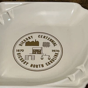 Vintage White Porcelain Ashtray 6.58 in | Hyalyn NC Centennial 1970 USA - Picture 1 of 4