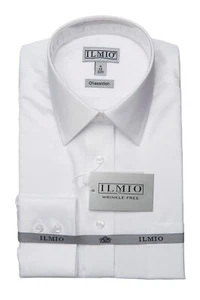 Ilmio men's solid white dress shirts 15.5 / 34-35. Pack of 7 - Picture 1 of 3