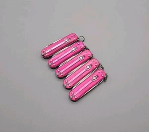 Victorinox 58mm Classic SD Swiss Army Knives - Pink Translucent - LOT OF 5 - Picture 1 of 9