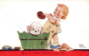 Say a Little Prayer For Me Dog bath Artist Signed Mabel Lucie Attwell #1959 - Picture 1 of 2