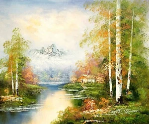 Landschaft - #17, 20x24, 100% handgemaltes Ölgemälde auf Leinwand - Bild 1 von 6
