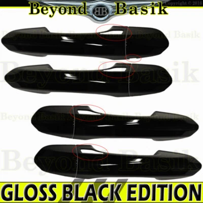 2013-2020 Ford Fusion 16-23 Edge GLOSS BLACK Door Handle COVERS w/4 Smt Keyholes - Image 1 of 2
